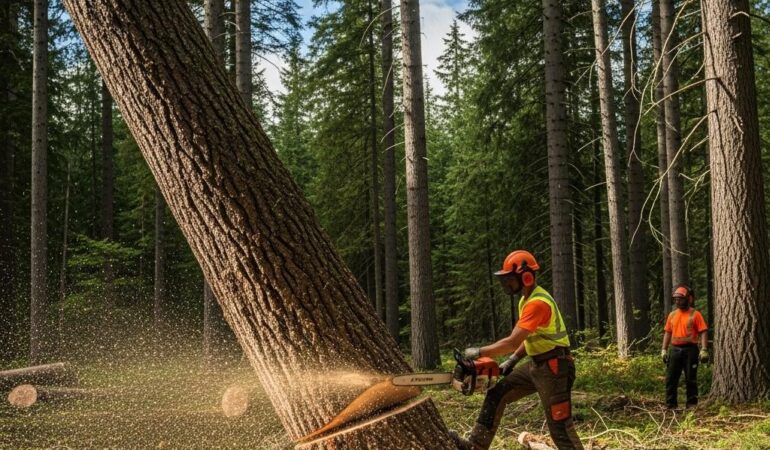 Abattage d’arbres : étapes clés pour plus de sécurité
