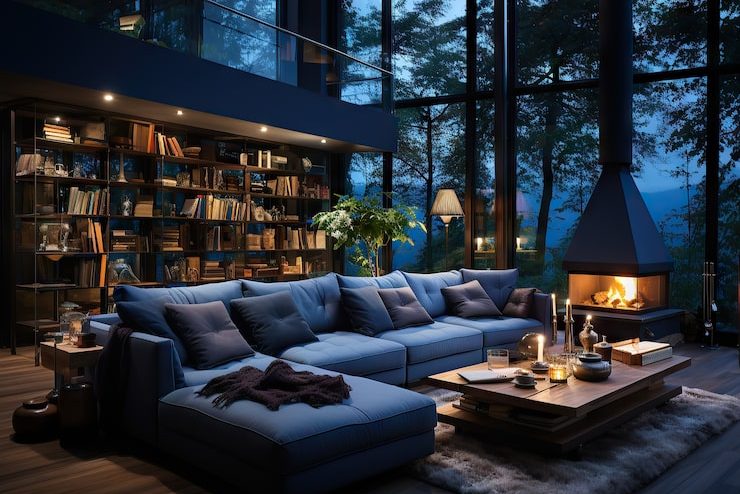 Le bleu nuit, la couleur tendance pour sublimer votre bibliothèque