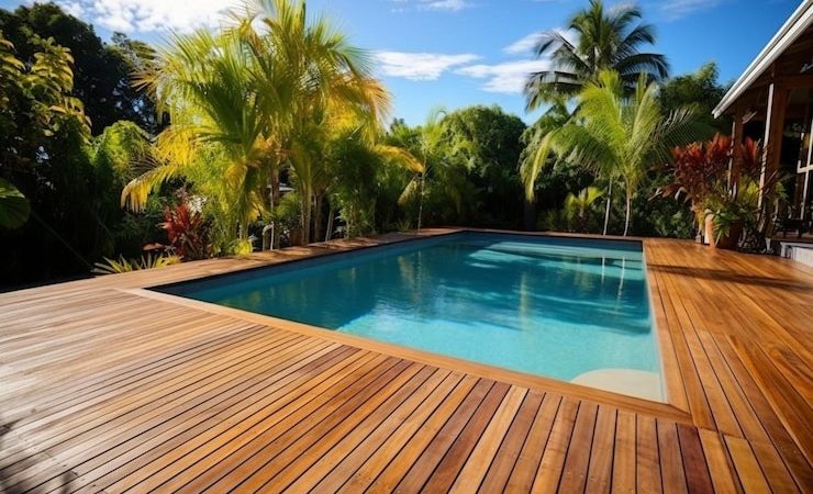 Plage de piscine en bois, en pierre ou en béton : le match des matériaux